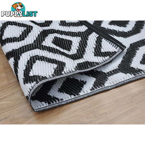 Honeycomb Reversable Rug Balck & White 120x180cm