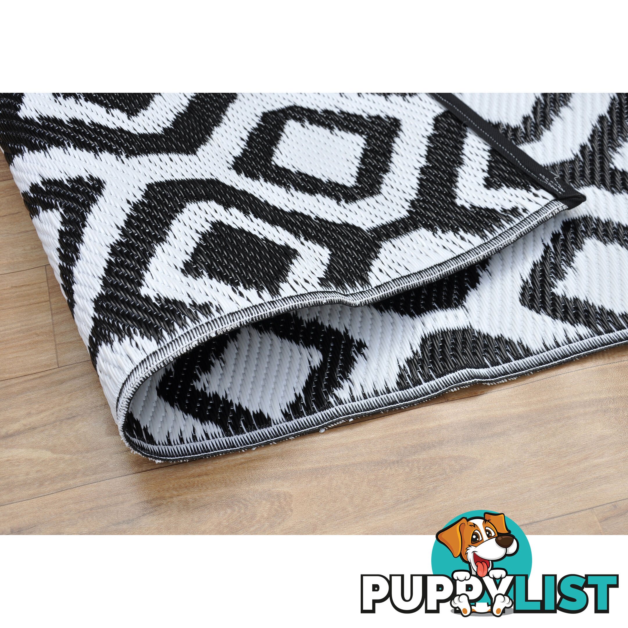 Honeycomb Reversable Rug Balck & White 120x180cm