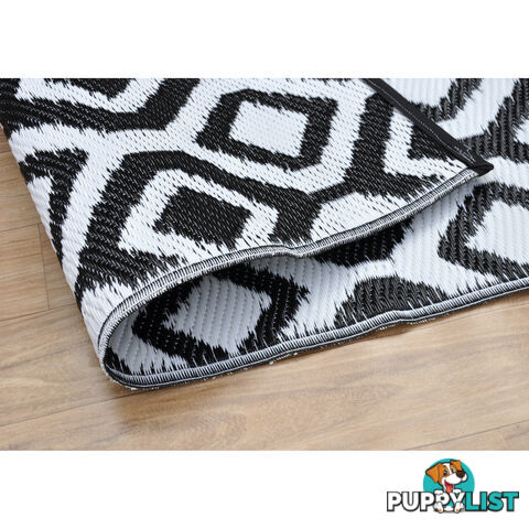 Honeycomb Reversable Rug Balck & White 120x180cm