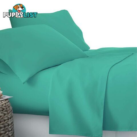 4 Piece Microfibre Sheet Set Double_ Aqua