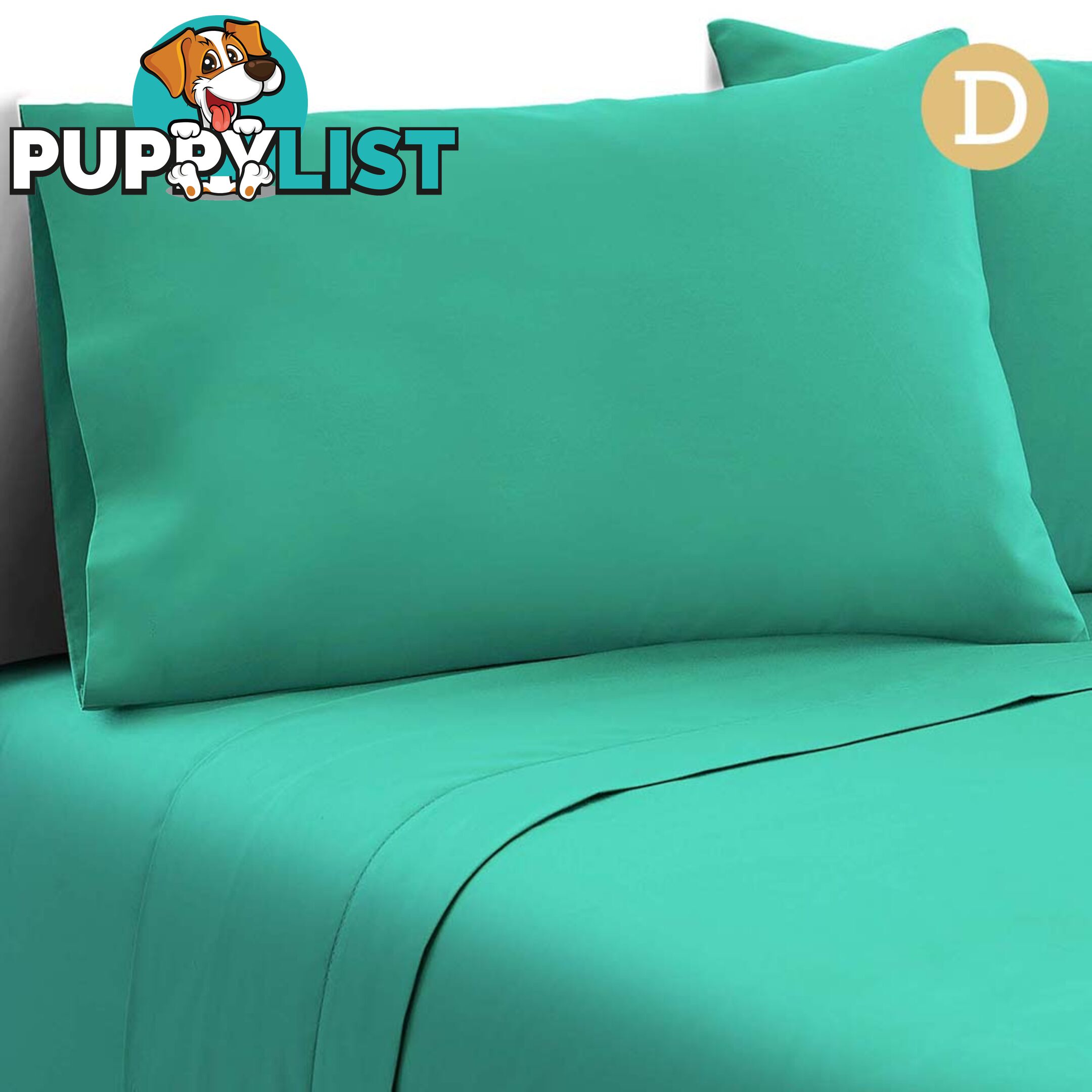 4 Piece Microfibre Sheet Set Double_ Aqua