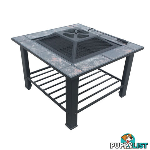 Outdoor Fire Pit BBQ Table Grill Fireplace w/ Table Lid