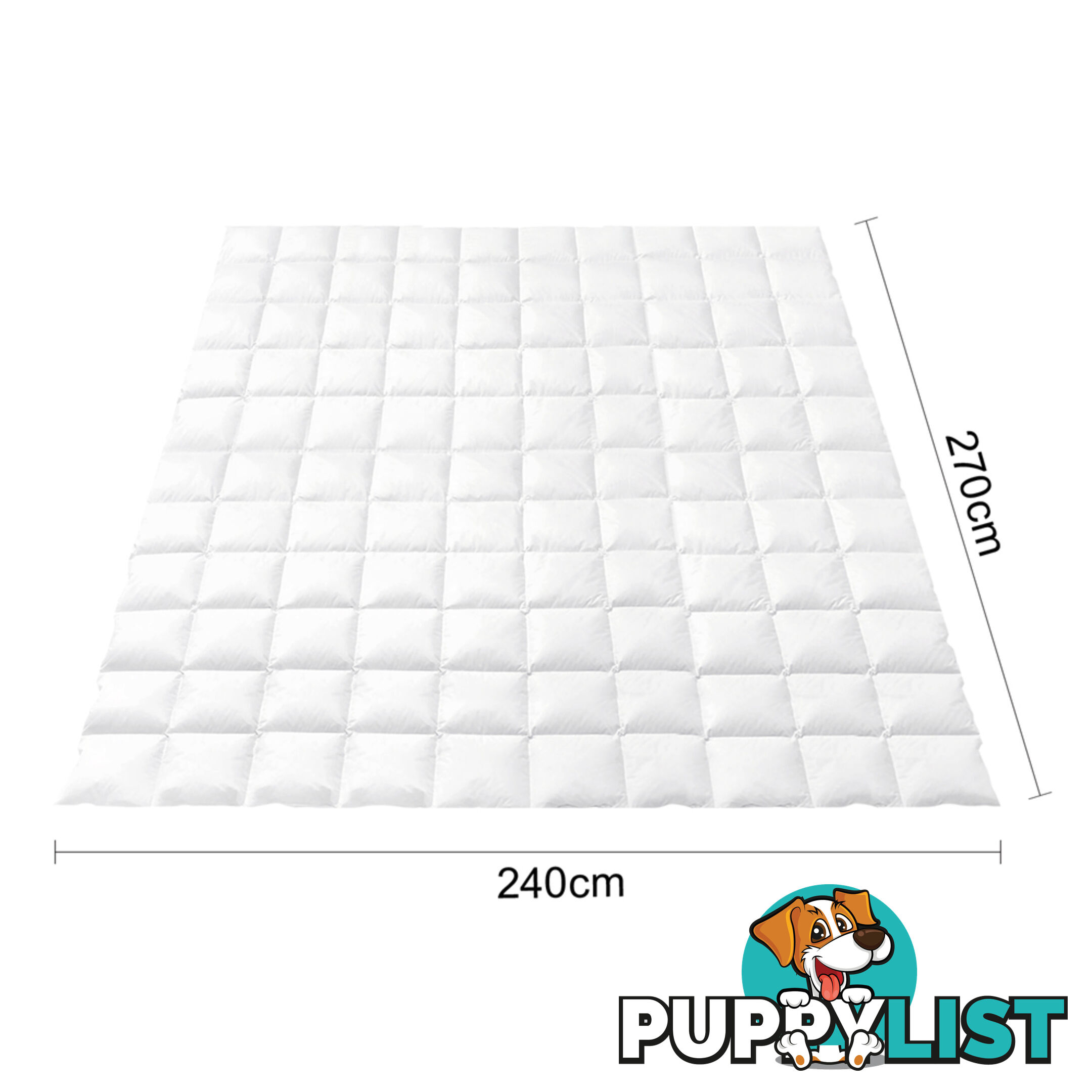 Duck Feather Down Quilt Super King White