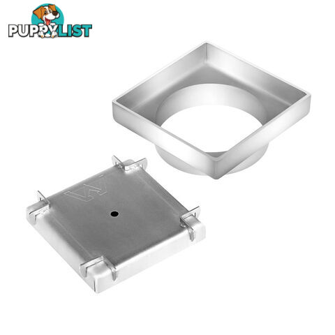 Square Stainless Steel Shower Grate Drain Floor Bathroom 95mm Depth