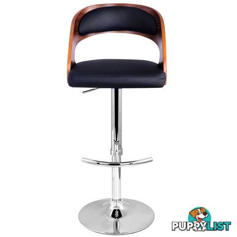 PU Leather Wooden Kitchen Bar Stool Padded Seat Black