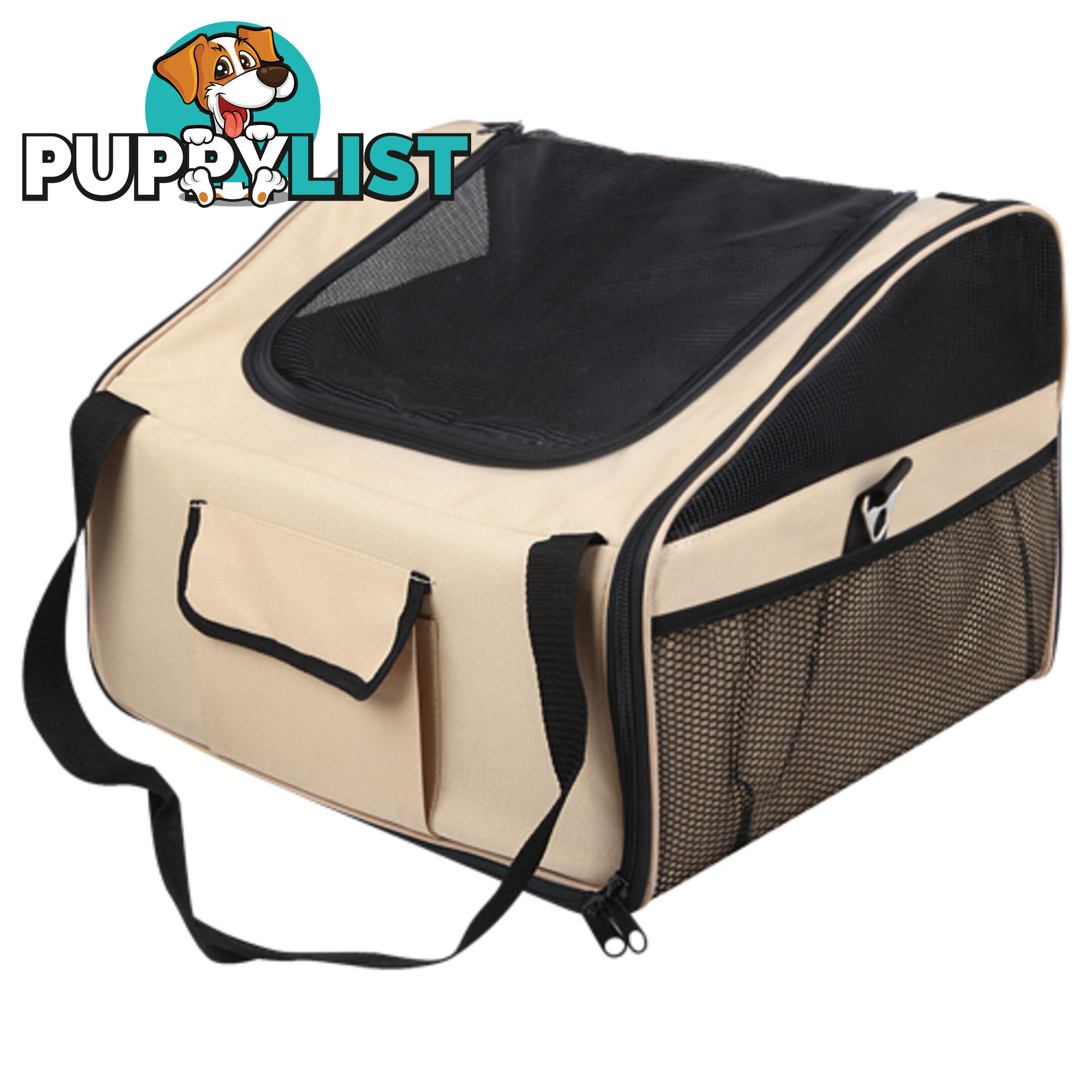 Pet Dog Cat Car Seat Carrier Travel Bag Large Beige