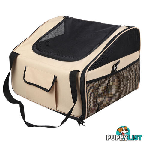 Pet Dog Cat Car Seat Carrier Travel Bag Large Beige