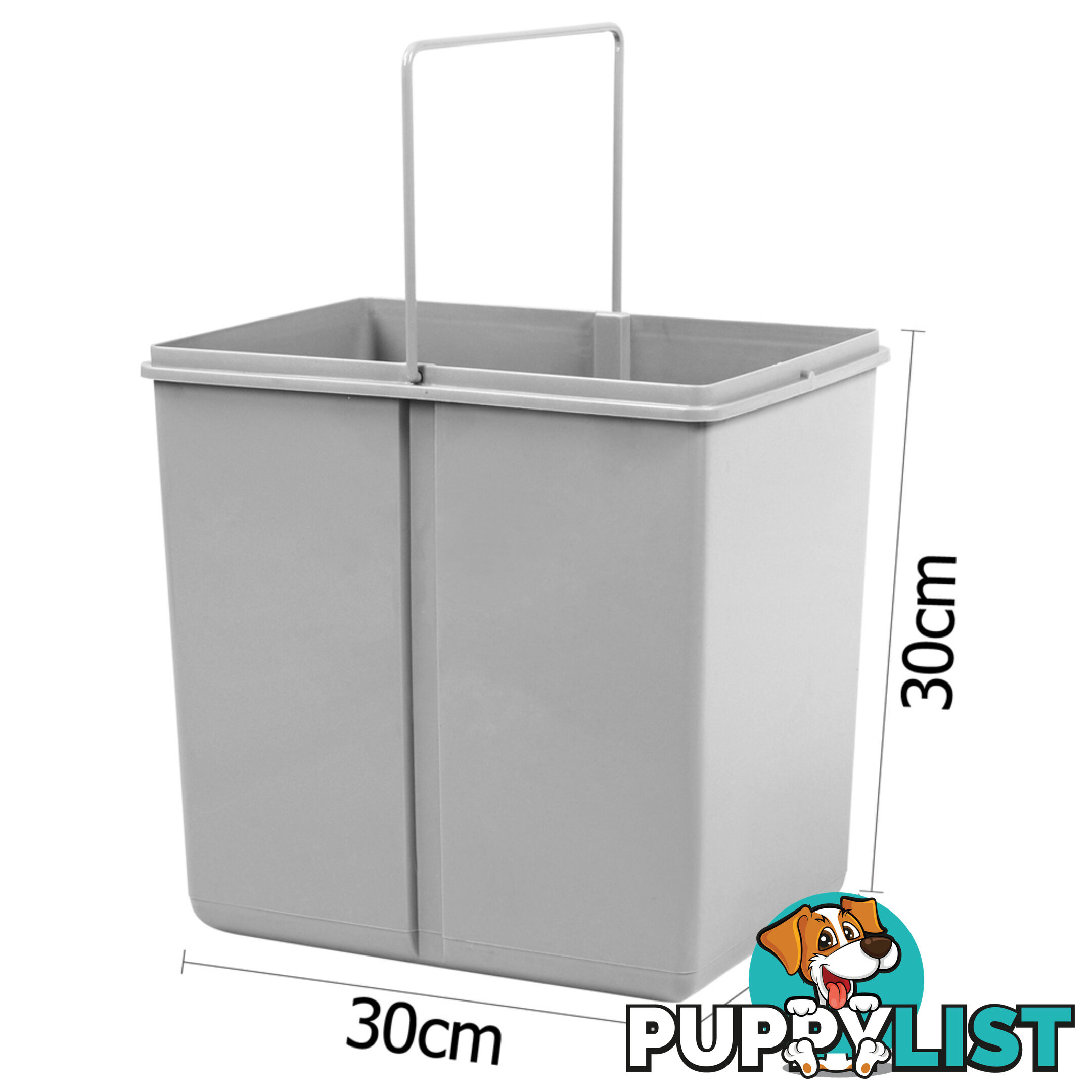 Duel Side Pull Out Rubbish Waste Basket 2 x 15L