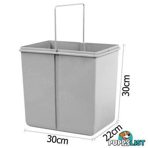 Duel Side Pull Out Rubbish Waste Basket 2 x 15L