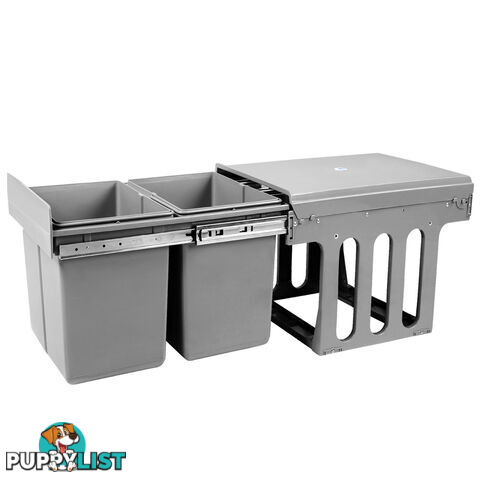 Duel Side Pull Out Rubbish Waste Basket 2 x 15L