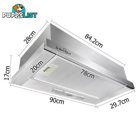 5 Star Chef Sliding 90cm Range Hood