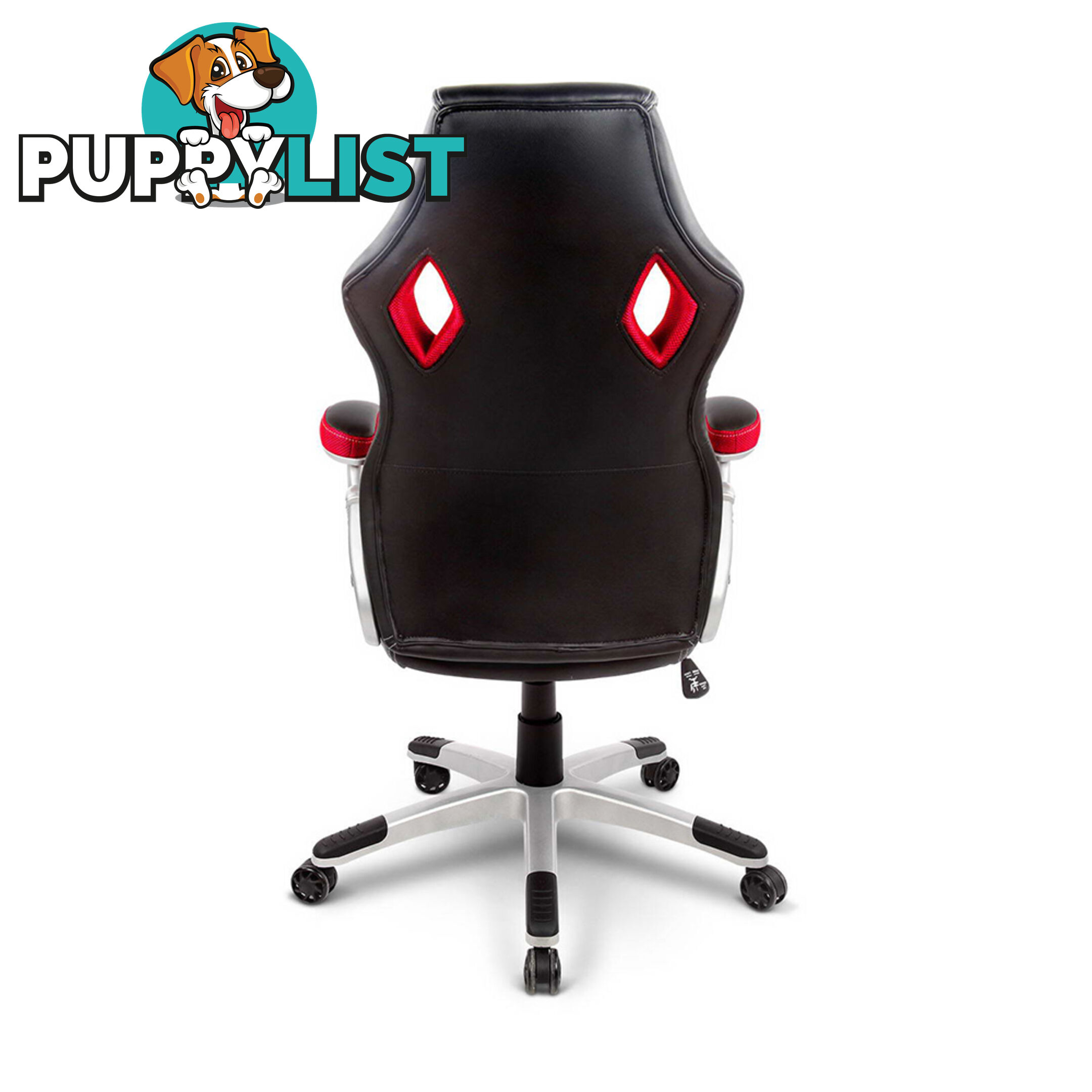 PU Leather & Mesh Racing Style Office Chair - Red