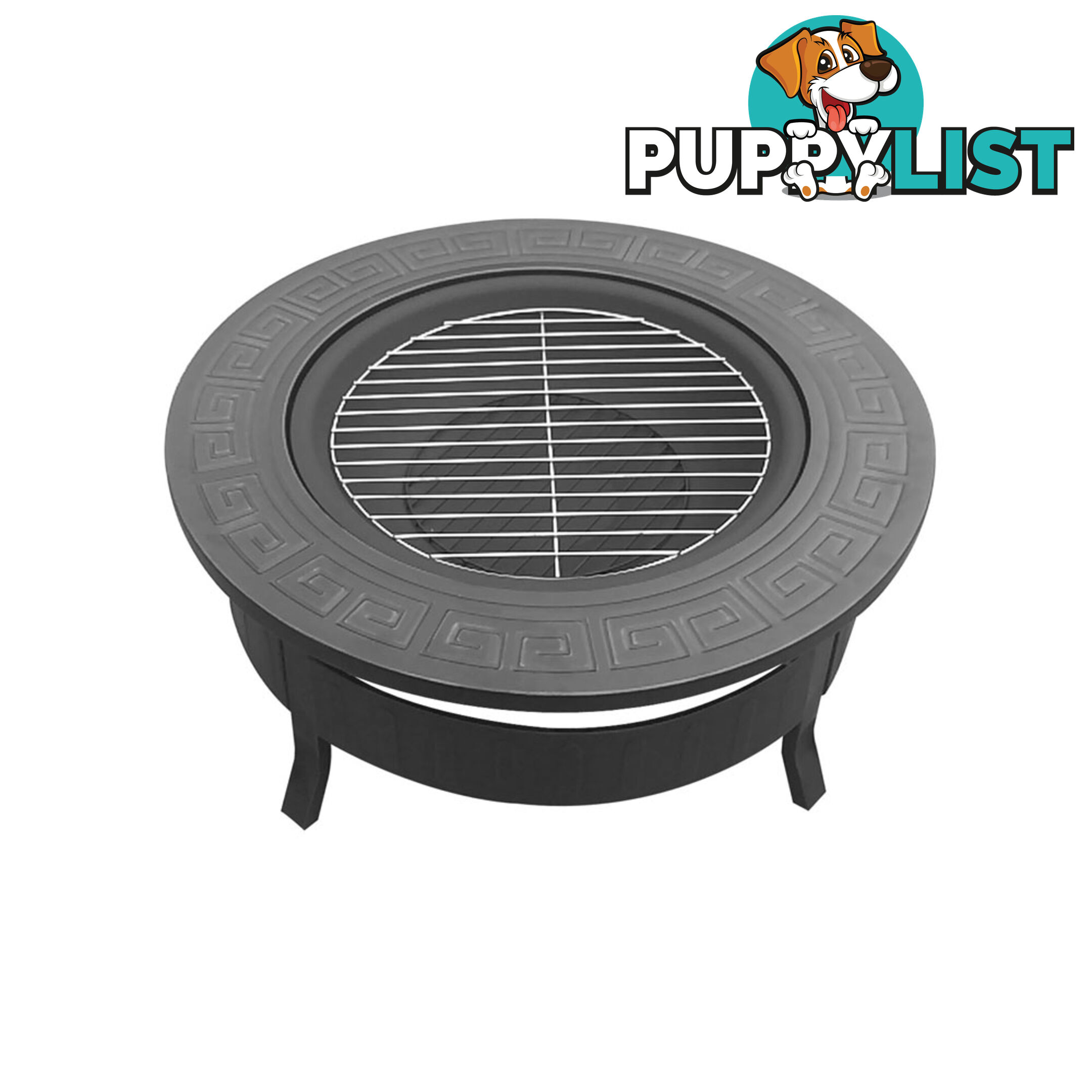 Outdoor Fire Pit BBQ Table Grill Fireplace Round