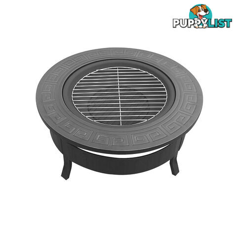 Outdoor Fire Pit BBQ Table Grill Fireplace Round