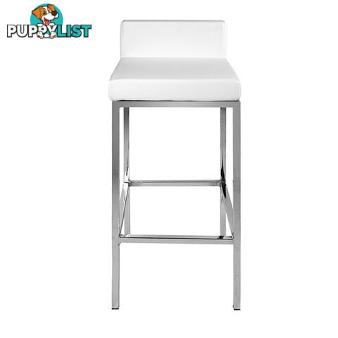 Set of 2 PU Leather Kitchen Bar Stool White