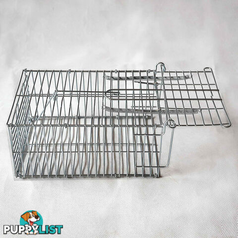 Set of 2 Humane Animal Trap Cage 23 x 15 x 10cm Silver