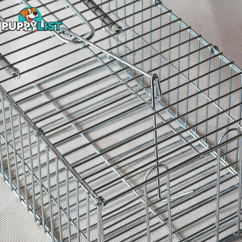 Set of 2 Humane Animal Trap Cage 23 x 15 x 10cm Silver