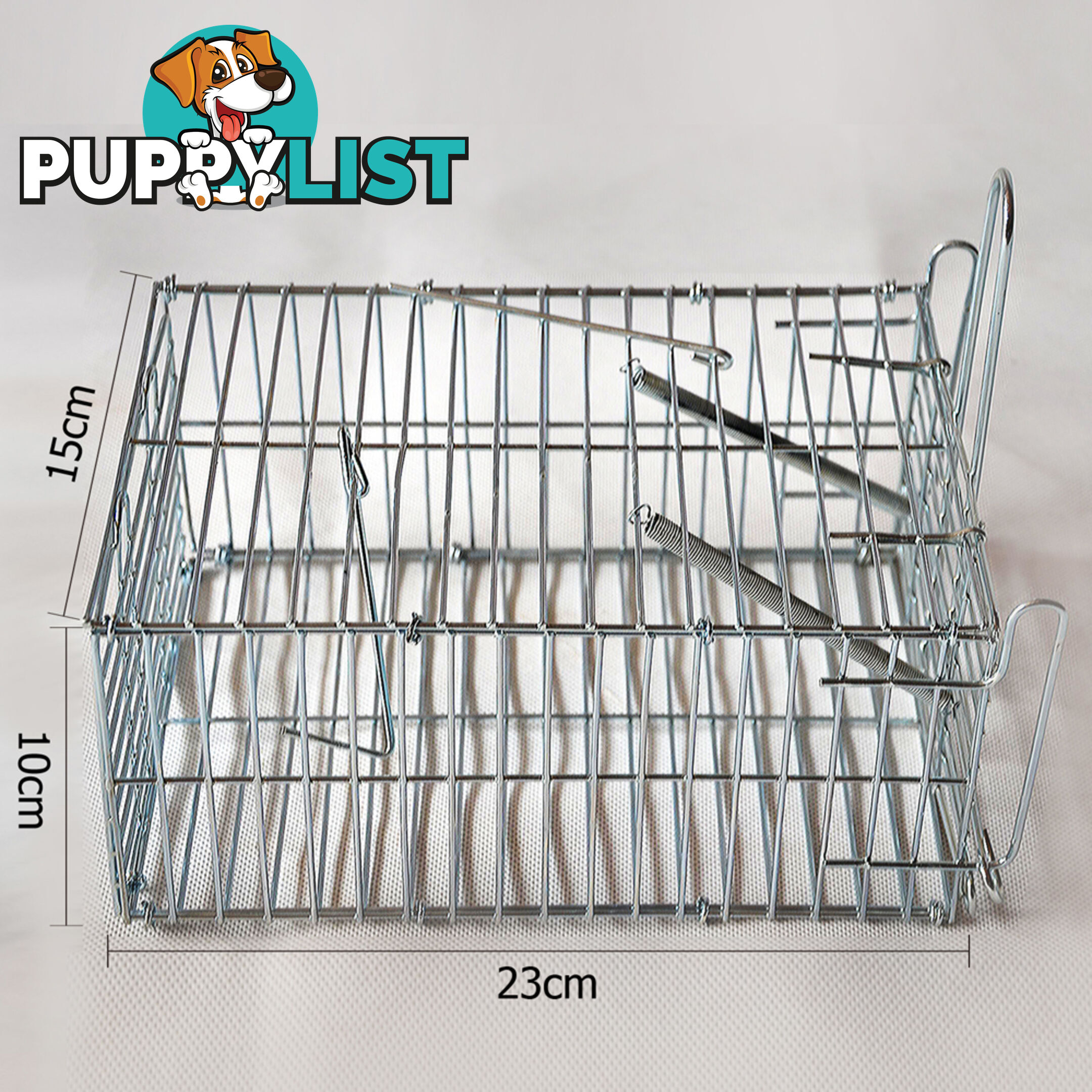 Set of 2 Humane Animal Trap Cage 23 x 15 x 10cm Silver