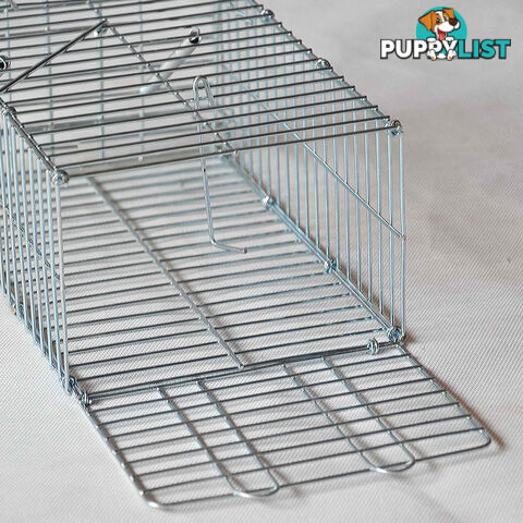 Set of 2 Humane Animal Trap Cage 23 x 15 x 10cm Silver