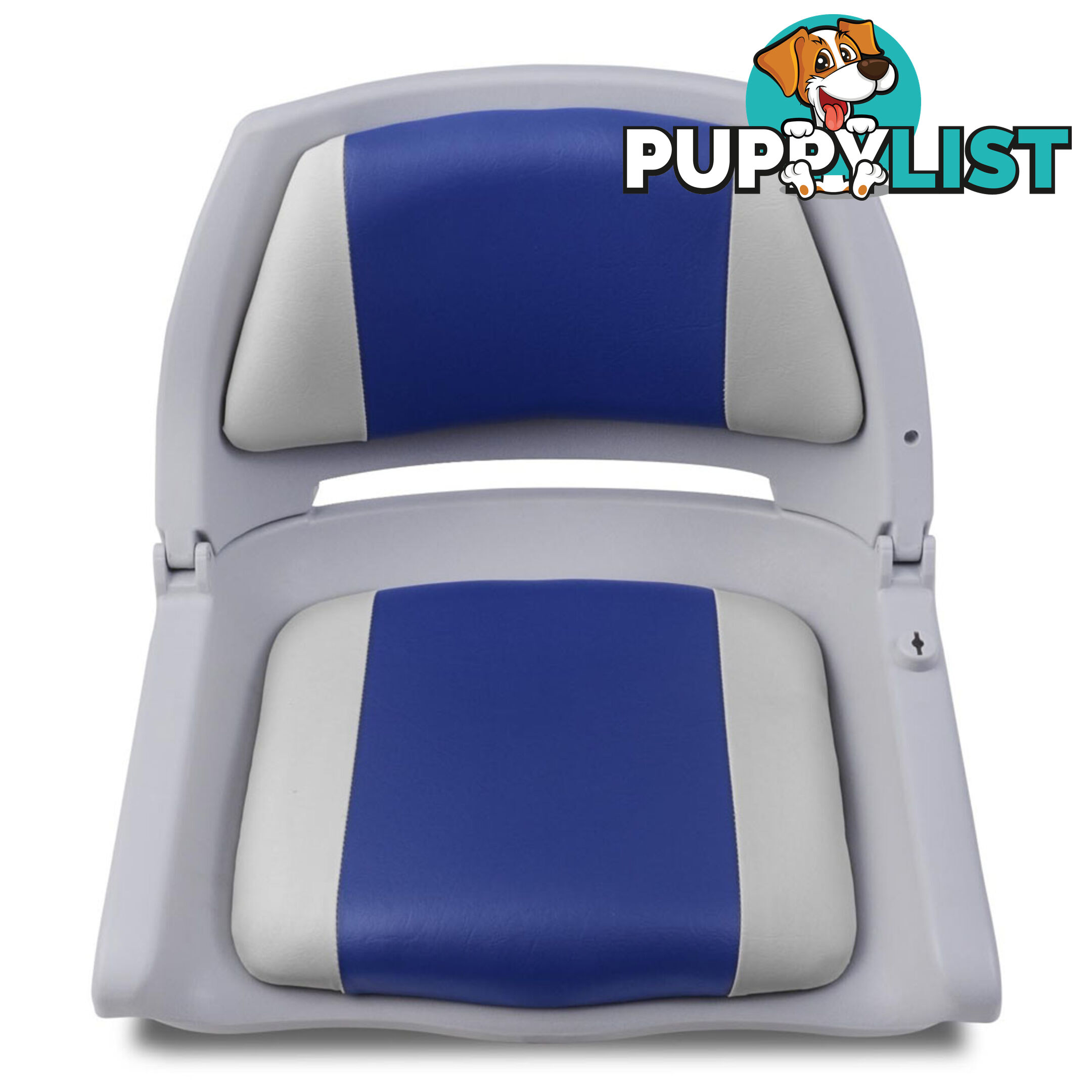 Set of 2 Swivel Folding Marine Boat Seats White Blue