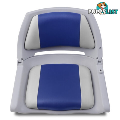 Set of 2 Swivel Folding Marine Boat Seats White Blue