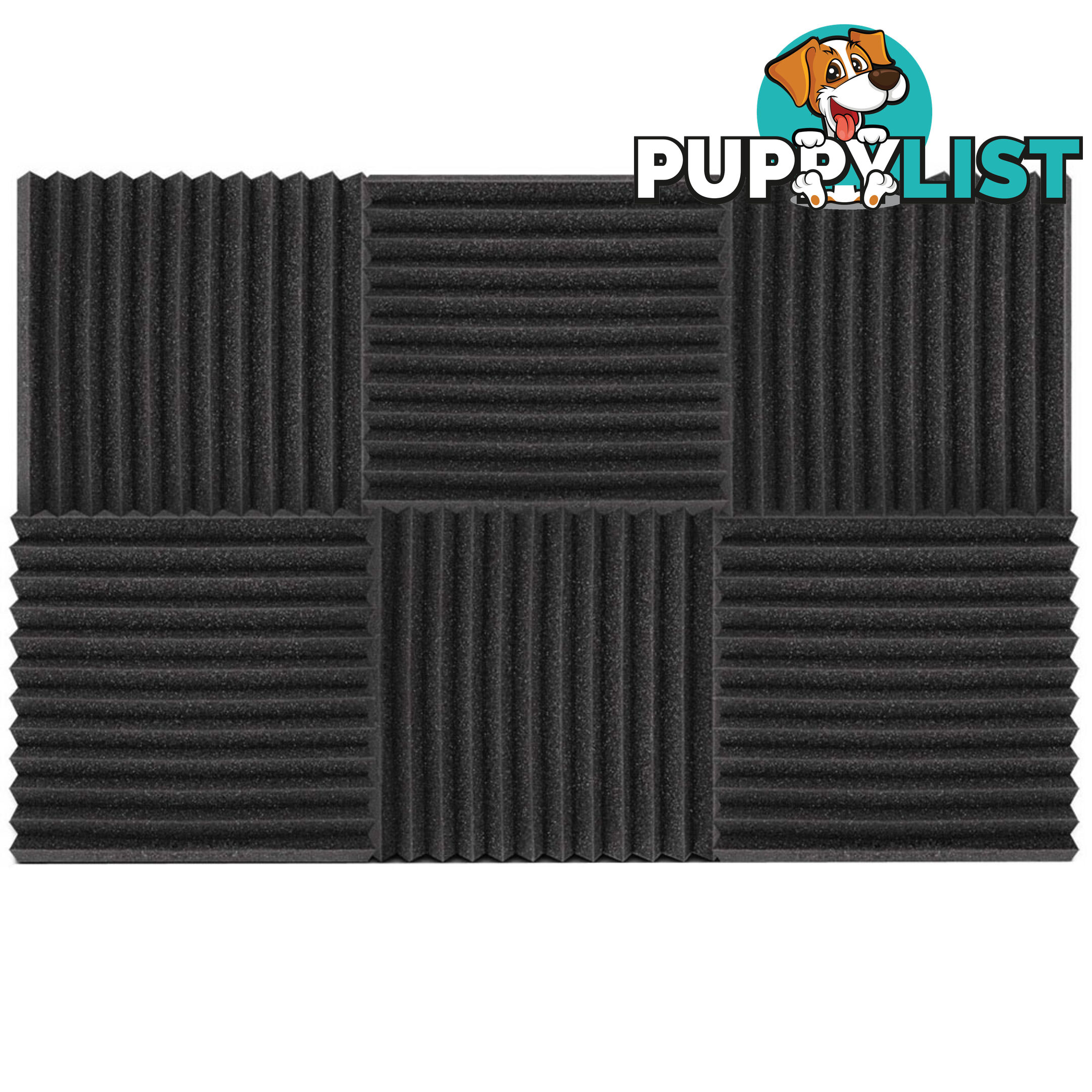 Set of 20 Studio Wedge Acoustic Foam Black 30 x 30cm