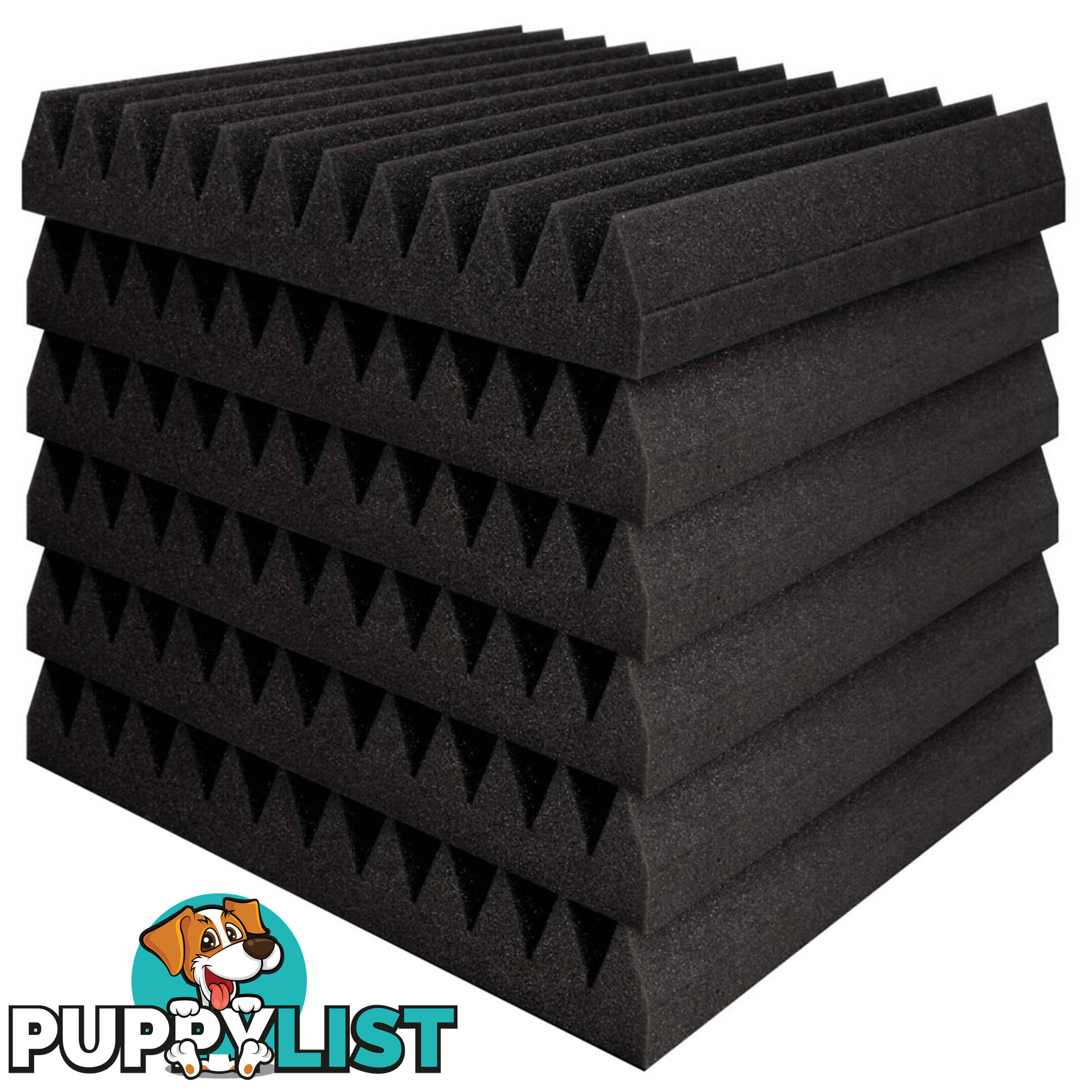 Set of 20 Studio Wedge Acoustic Foam Black 30 x 30cm