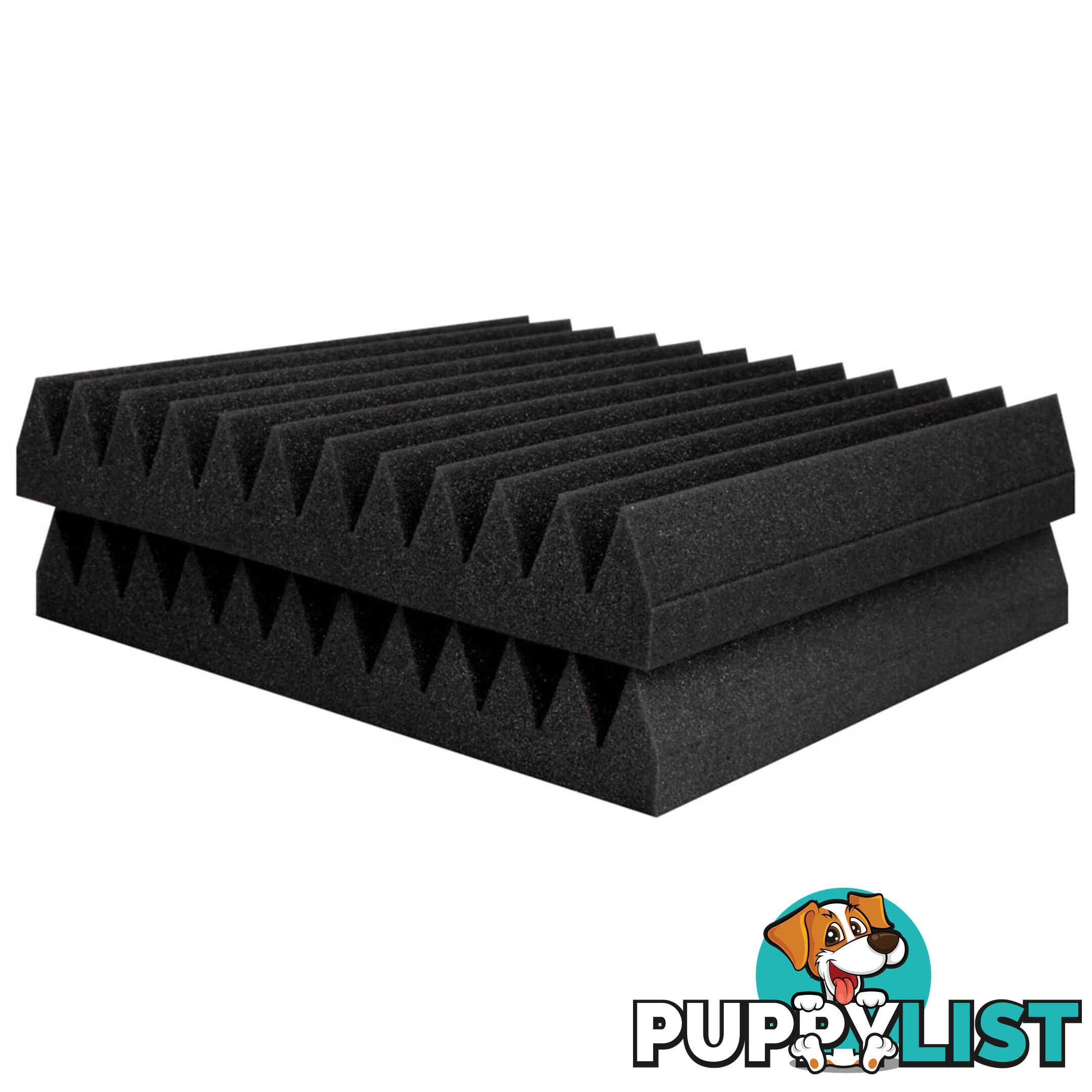 Set of 20 Studio Wedge Acoustic Foam Black 30 x 30cm