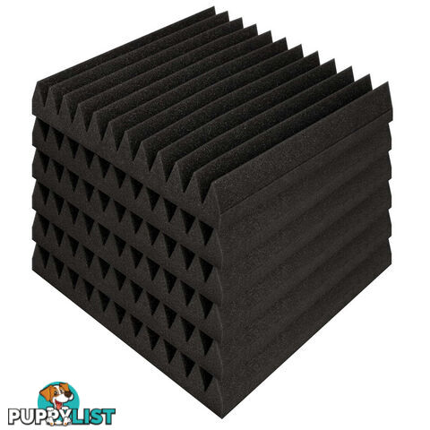 Set of 20 Studio Wedge Acoustic Foam Black 30 x 30cm