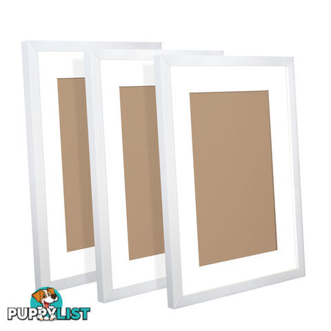 3 pcs Photo Frames Set Wall White