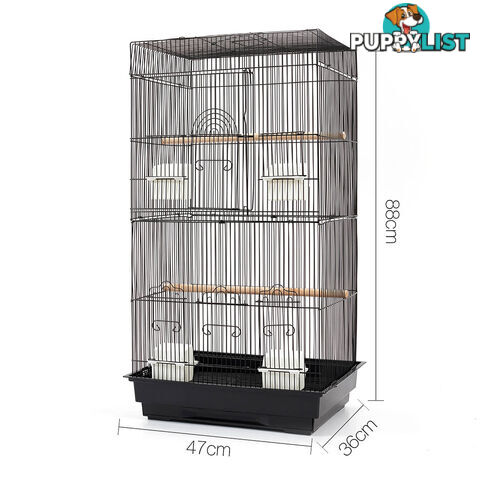 Pet Bird Cage Black Medium - 88CM