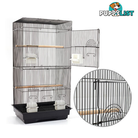 Pet Bird Cage Black Medium - 88CM