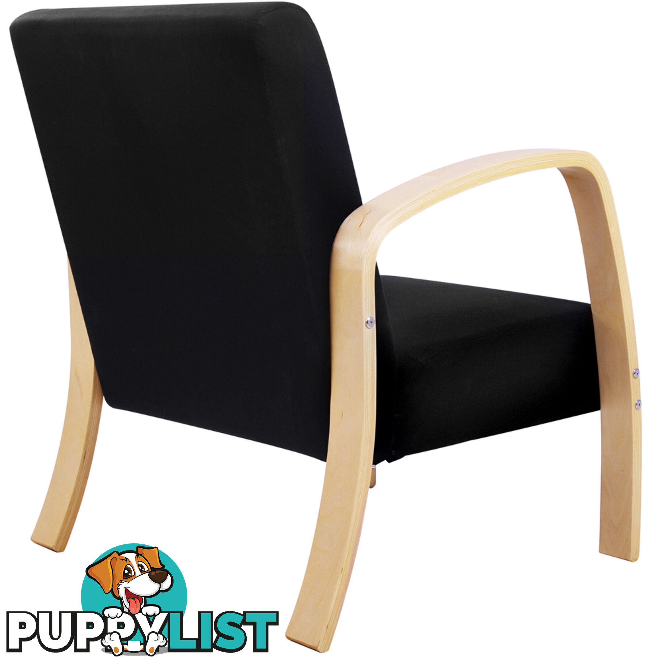 Birch Plywood Fabric Sofa Arm Chair Black