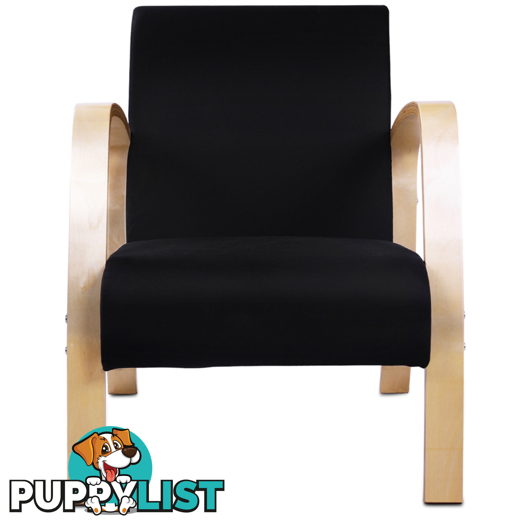 Birch Plywood Fabric Sofa Arm Chair Black