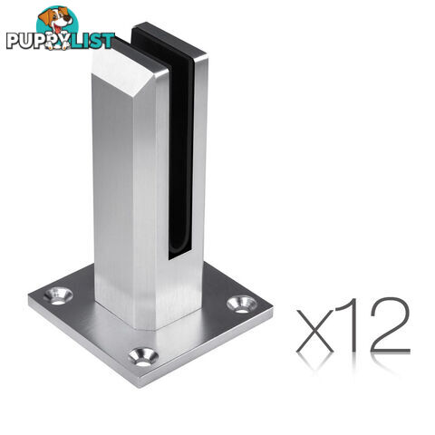 Set of 12 Frameless Glass Spigots Fencing Mount Square