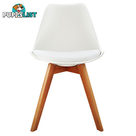 Set of 4 Dining Chair PU White