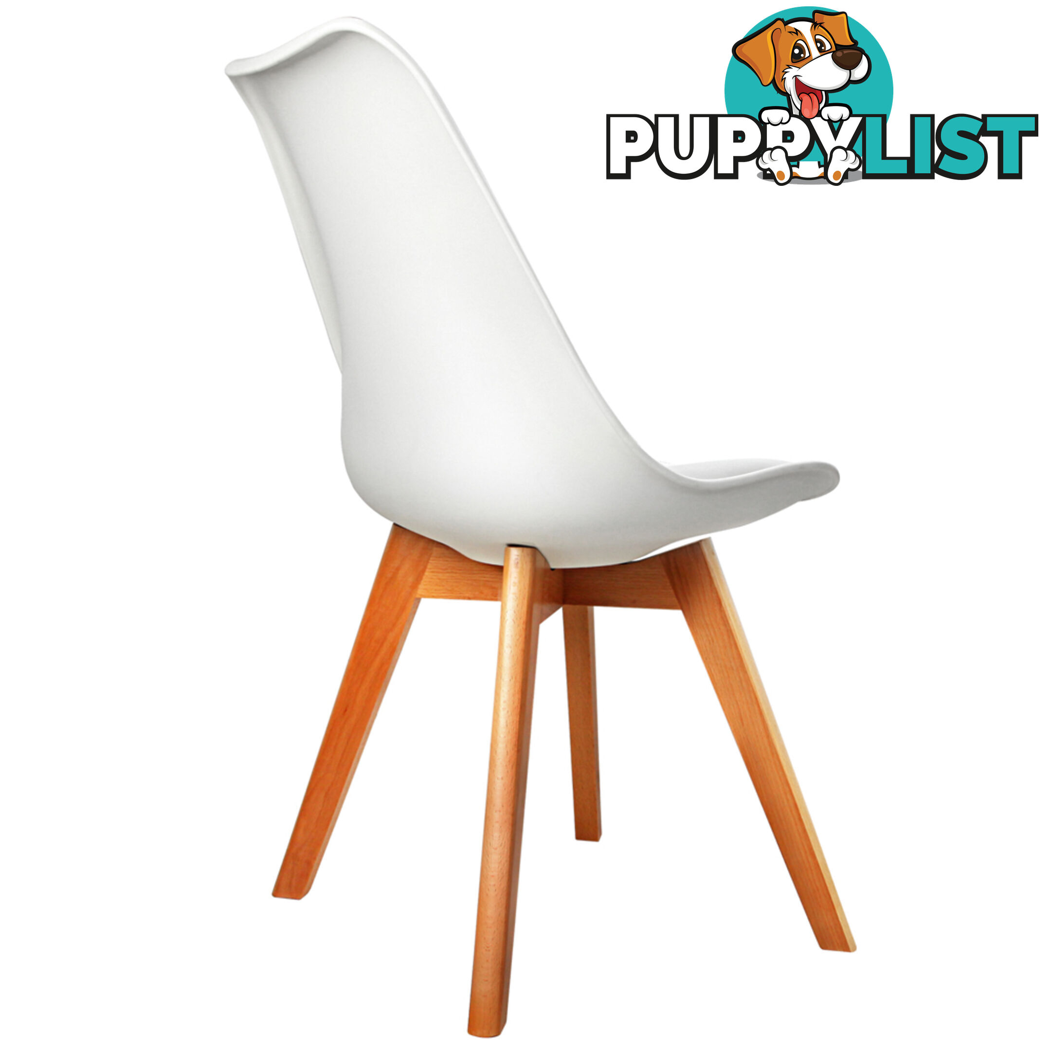 Set of 4 Dining Chair PU White