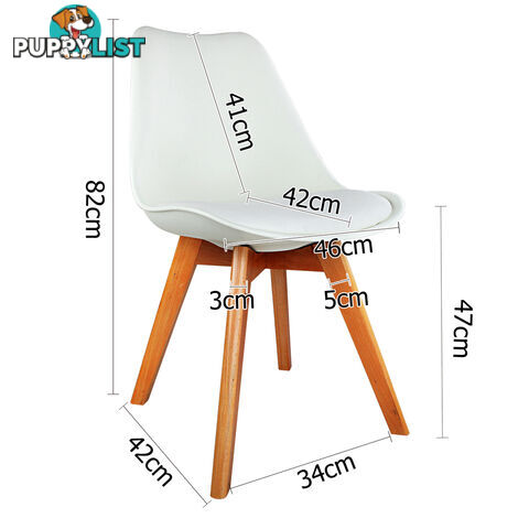 Set of 4 Dining Chair PU White