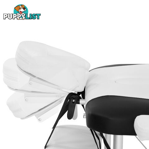 Portable Aluminium 3 Fold Massage Table Chair Bed Black White 75cm