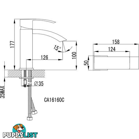 Single Lever Lavatory Faucet Kitchen Laundry Basin Sink Mixer Tap Swivel