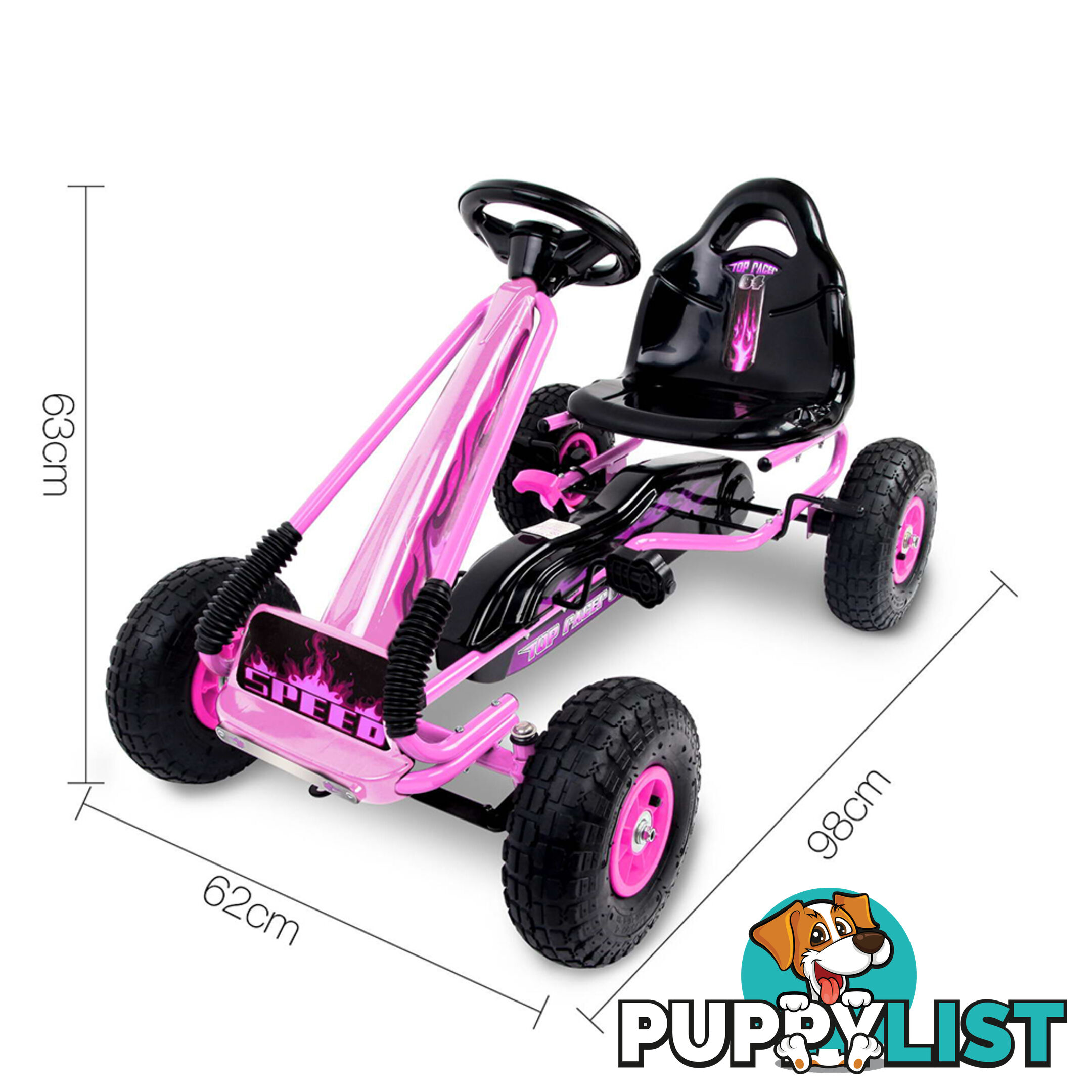 Kids Pedal Go Kart - Pink