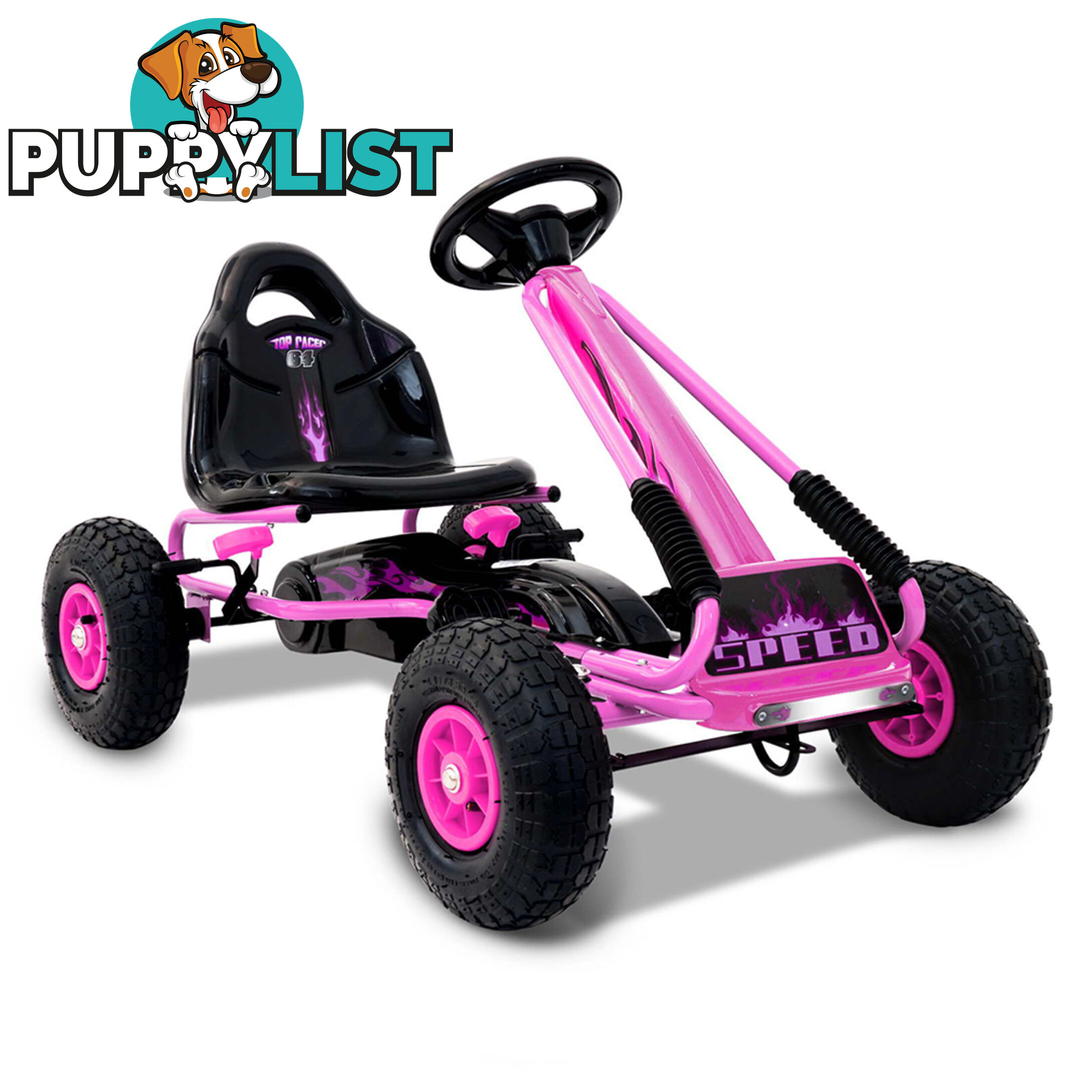 Kids Pedal Go Kart - Pink