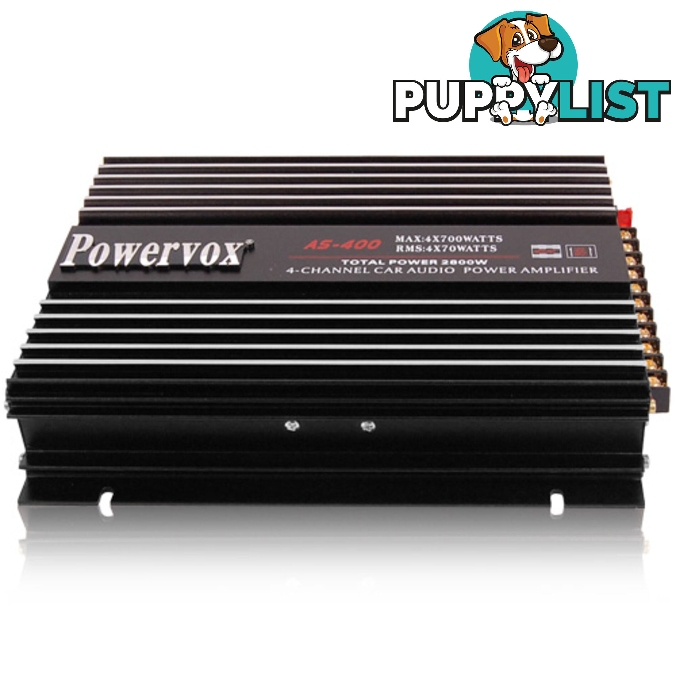 New PowerVox 2800 Watt 4 Channel Car Amplifier Black