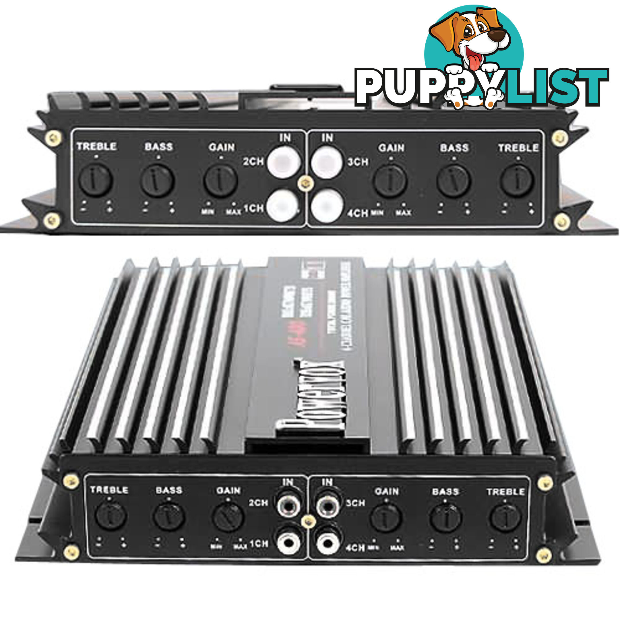 New PowerVox 2800 Watt 4 Channel Car Amplifier Black