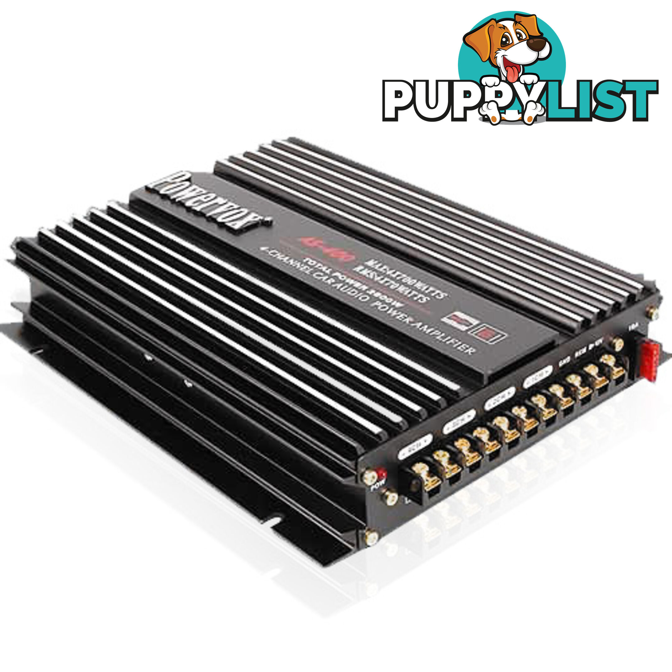 New PowerVox 2800 Watt 4 Channel Car Amplifier Black