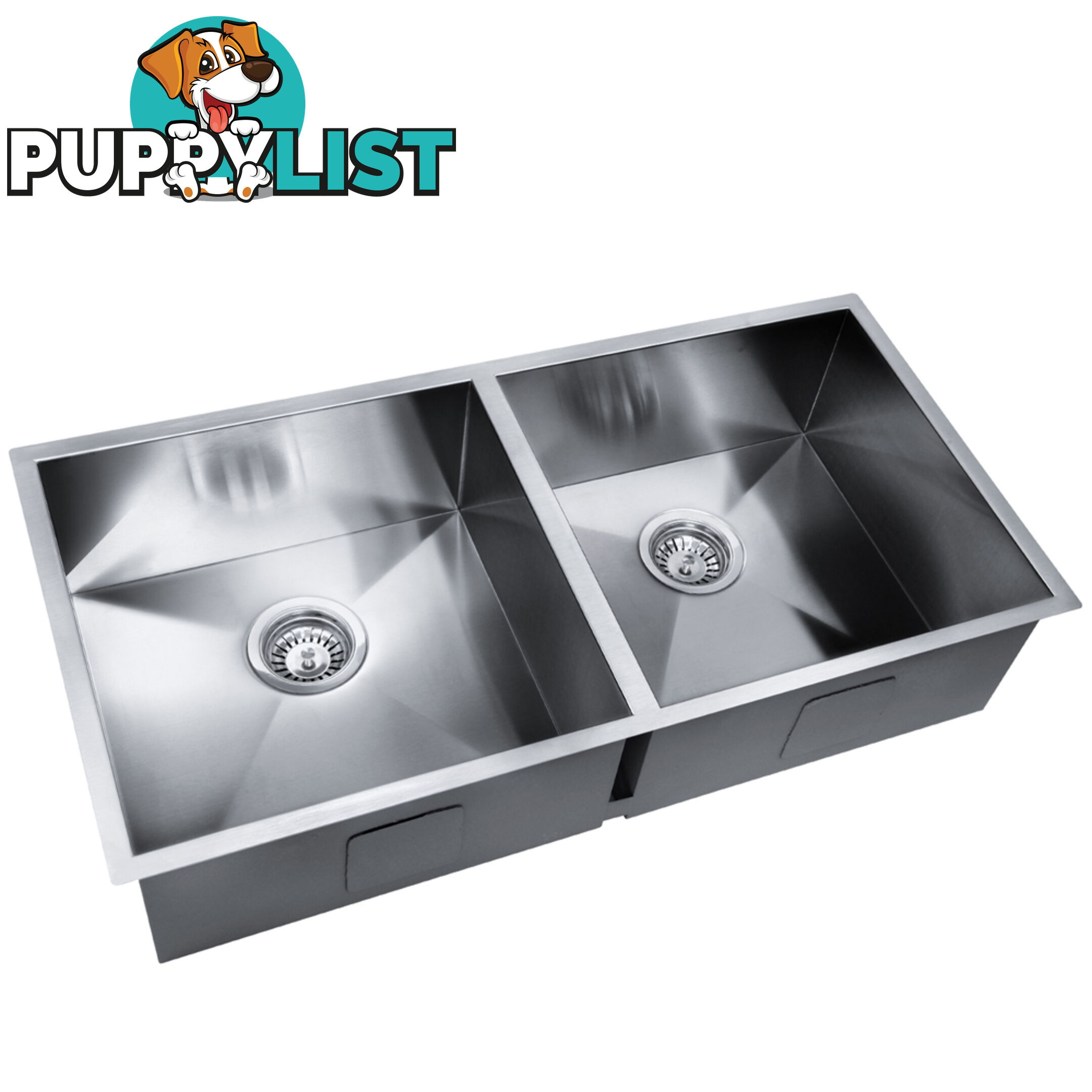 Stainless Steel Kitchen/Laundry Sink w/ Strainer Waste 865x440mm