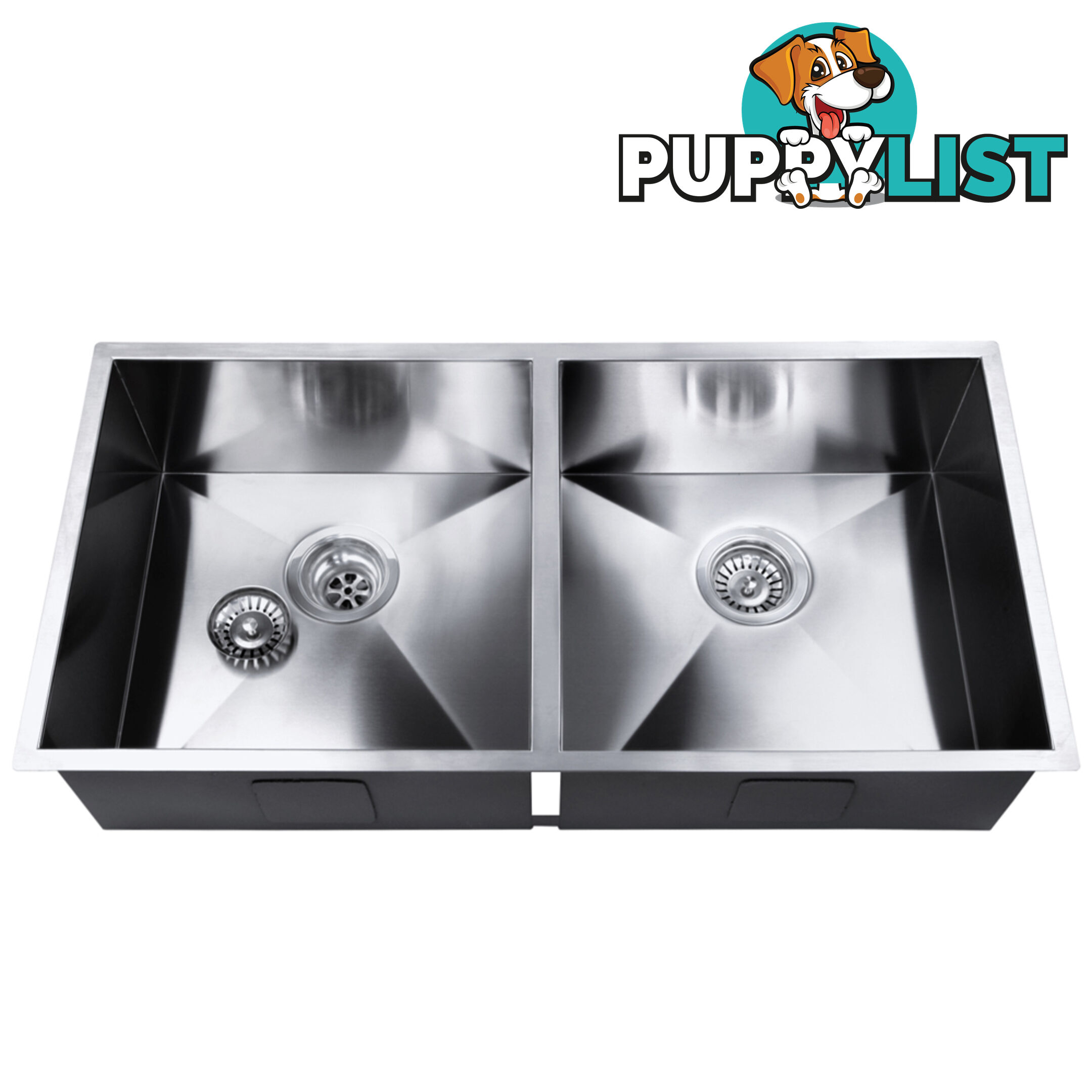 Stainless Steel Kitchen/Laundry Sink w/ Strainer Waste 865x440mm