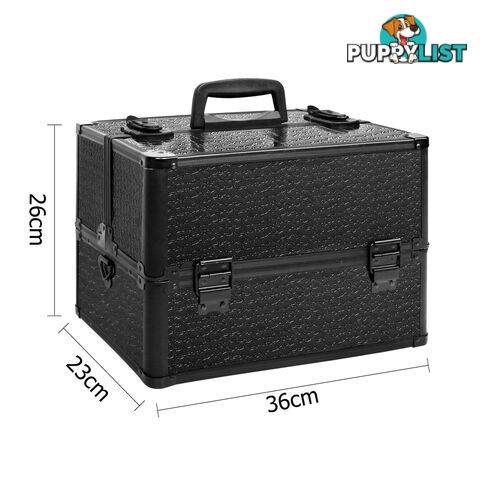 Portable Beauty Makeup Case Crocodile Black