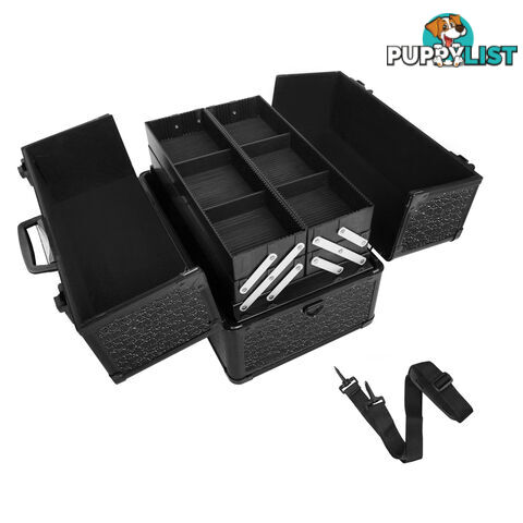 Portable Beauty Makeup Case Crocodile Black