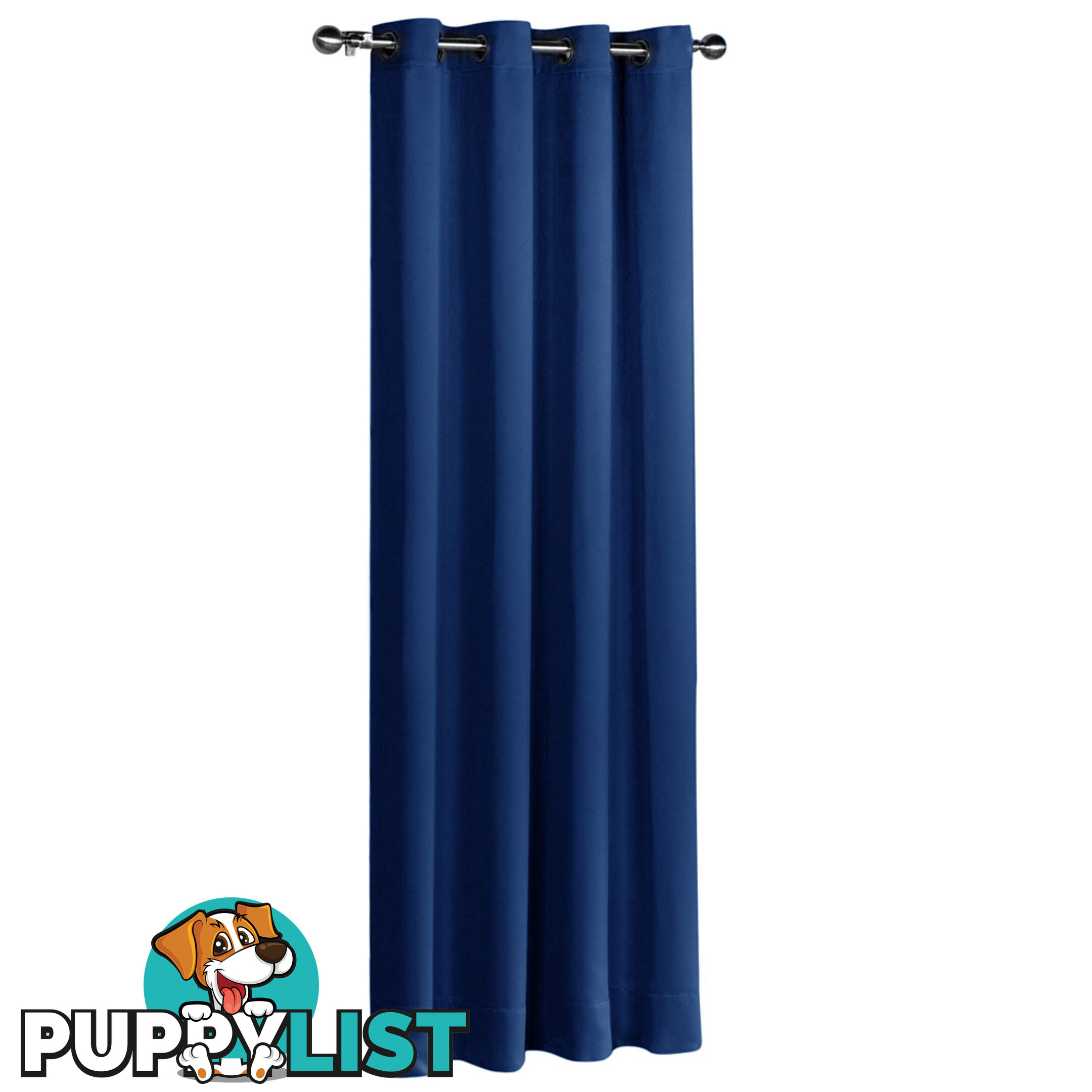 ArtQueen 3 Pass Eyelet Blockout Curtain Navy 140cm